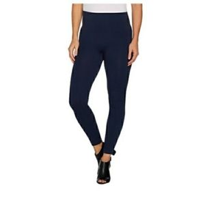 Spanx Navy Blue Seamless Side Zip Leggings - image 1